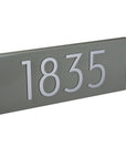 eucalyptus address plaque with silver numbers